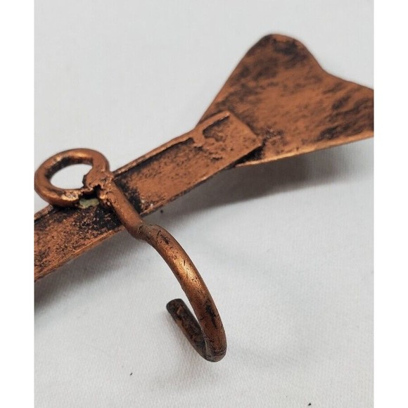 Rooster Metal Arrow Key Hanger 4 Hooks Wall Decor Brass Color Farmhouse Rustic - Picture 7 of 11